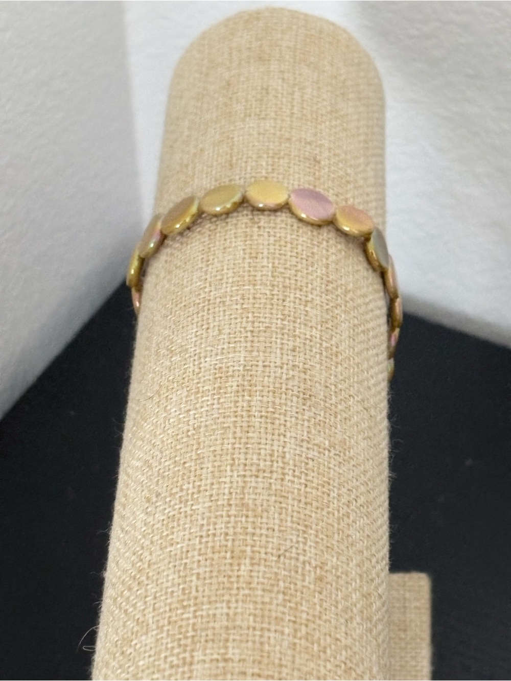 Handcrafted amber oval beaded bracelet